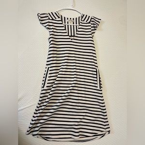 White and black stripped small dress
